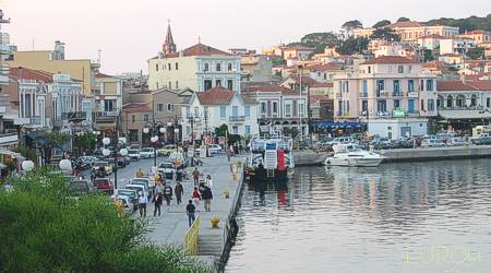 The capital of the island, Mytilene